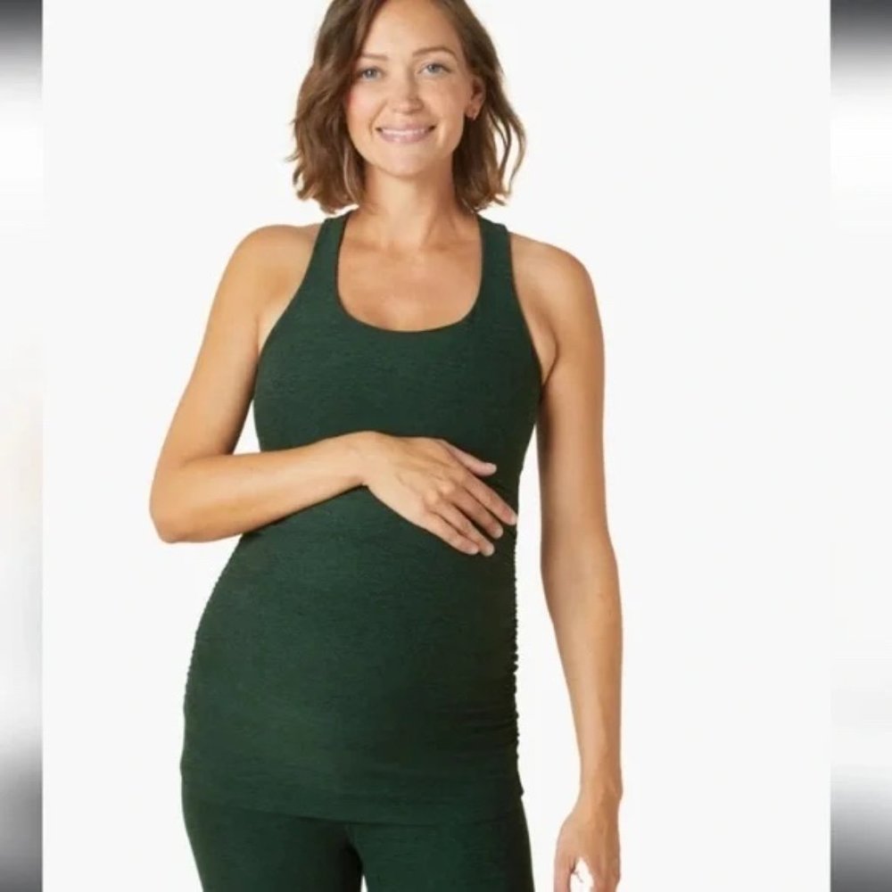 Spacedye Bases Covered Maternity Tank - Dark Green, S